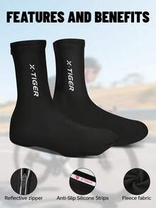 X-TIGER Winter Cycling Shoe Covers, Warm And Cold-Resistant Bicycle Shoe Covers, Unisex Thermal Cycling Shoe Covers, Cycling Accessories