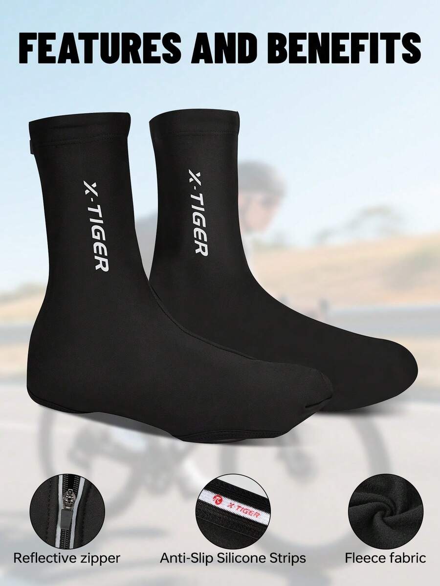 X-TIGER Winter Cycling Shoe Covers, Warm And Cold-Resistant Bicycle Shoe Covers, Unisex Thermal Cycling Shoe Covers, Cycling Accessories