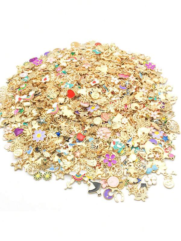 20/50pcs Metal Random Mixed KC Golden Charms DIY Vintage Bracelet Pendant Necklace Accessories For Jewelry Making Findings