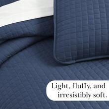 Full/Queen Quilt Bedding Set, Microfiber Quilts Queen Size, Coverlet, Stain & Pet Hair Resistant Bedding, Full Size Bedspread With 2 Pillow Shams, Bone, 2025 - 09 - 深藍色 - 查看 7