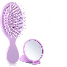 2/6/12/24 Pcs Mini Hair Brush Set, 12 Pcs Travel Wet & Dry Hair Comb, Pocket Smooth, 12 Pcs Compact Folding Makeup Mirror, Suitable For Spa, Overnight, Birthday, Bridal, Bachelorette, Christmas Party Gifts (Blue, Purple, Pink, Black) - Multicolor - View 11