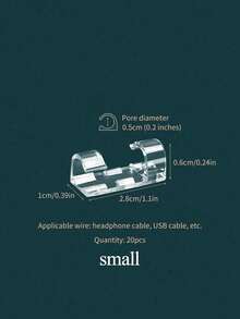 20/40pcs Self-Adhesive Cable Clips Finisher Wire Clamp Sticky Clear Cable Clip Management Organizer Drop Wire Holder For TV Cable Desktop Home Office