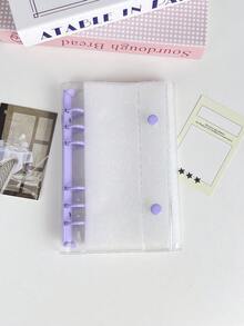 1pc A6 Size Portable Transparent Loose Leaf Binder, 10pcs Refill, Can Be Used As Transparent Sticker Book, Sticker Album, Photo Storage Bag, Album, Budget Planner, Diary, Notebook, Office Supplies - Multicolor - View 9