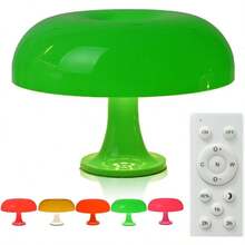 Funky LED Mushroom Lamp Green Cute Night Light Remote Controlled And Dimmable Retro Living Room Decor Relaxing Ambience And Mood Lighting Auto Timer Living Room Home Decor Lighting - Green - View 1