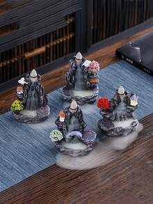 1pc Artificial Waterfall Incense Burner | Elegant Waterfall Incense Holder | For Air Purification | ABS Resin Craft | Home Decor | Tabletop Incense Burner, Kitchen, Dining Table (No Electric, No Incense Included) - Multicolor - View 7