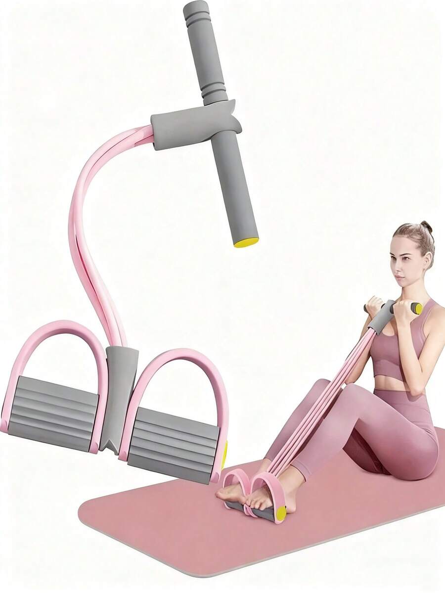 This New Contrast Color Foot Resistance Band, 4-Tube Yoga Assist Rope, Sit-Up Training Leg Stretching Band, Yoga Mat Hand Resistance Band Elastic Rope For Abdominal And Arm Fitness, Suitable For Various Occasions, Super Convenient To Use Anytime, Anywhere, Great Gift For Valentine's Day, Christmas, Ramadan.