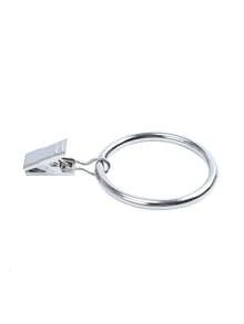 12/24pcs Silver Metal Curtain Rings With Clips, 2.5cm Inner Diameter, Metal Curtain Clips/Curtain Rings, Metal Hanging Rings, Strong Load-Bearing, With Hooks, Suitable For Living Room Home Decor - Multicolor - View 6