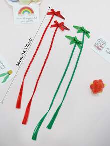 Pinzas para el cabello con lazo navideño, en colores rojo y verde de Navidad, accesorios minimalistas y dulces para el cabello de niña, pinzas para el cabello trenzado