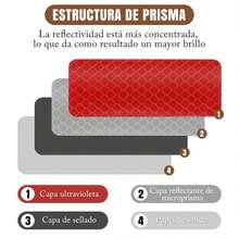 AGTOWM Calcomanías para Coche, Cinta Reflejante Adhesiva 60 Piezas - Alta Visibilidad Nocturna, Impermeable, 180 °   Reflexión, para Auto/Moto/Bicicleta (3*8cm, Rojo+Verde+Blanco) - 1 - Ver 4