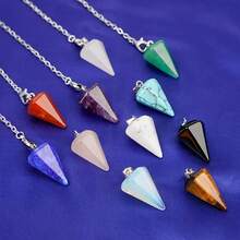 1pc/3pcs/5pcs Natural Crystal Dowsing Set, Includes Natural Amethyst, Rose Quartz, Clear Quartz, Tiger Eye, Obsidian, Healing Crystals, Quartz, Spiritual Gemstone For Divination