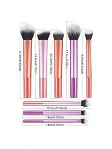 Kit Of 8 Professional Makeup Brushes For Creating Flawless Foundation. - Multicolor - View 6