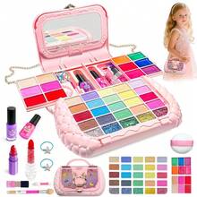 女孩过家家化妆套装，儿童公主装扮玩具，含唇彩、眼影、指甲油，圣诞节生日礼物，适合3-12岁儿童 - 彩色 - 查看 2