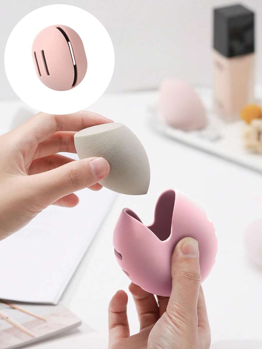 Makeup Sponge Cover, Double-Sided Ventilated Silicone Beauty Makeup Mixer, Fragrance-Free Travel Case For All Sponges, Easy To Carry - Multicolor - View 1