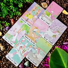 小型水晶独角兽塔罗牌英文卡牌，适合圣诞派对礼物、娱乐、占卜、命运棋盘游戏和卡牌游戏 - 彩色 - 查看 4