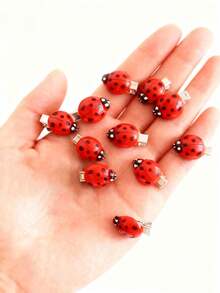 10pcs Ladybug Hair Clips, Red Hair Clips, Animal Shaped Hair Clips, Suitable For Girls And Women, Girls Hair Accessories, Insect Hair Clips, Back To School Hair Accessories, Hair Claws, Hair Clips - Multicolor - View 4