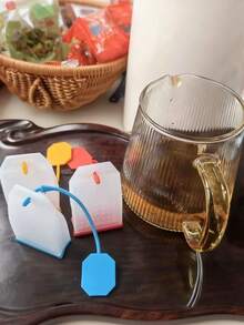 1个/2个/4个装硅胶茶漏 - 耐高温，可重复使用，适用于散装茶叶和花草茶 - 非常适合家庭、办公室和餐厅使用（颜色随机） - 彩色 - 查看 4