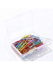 50 PCS Colored Paper Clips - 28mm Multicolor Metal Document Clamps With Storage Box, Bright Office School Stationery Supplies Document Classification, Organization And Back To School Use - Nhiều màu - Xem 10