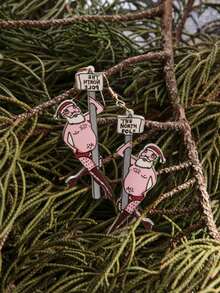 Brincos Declaração de Feriado de Natal, Brincos Engraçados e Fofos de Acrílico do Papai Noel Dançando, Presente de Feriado para Ela, Melhores Amigas, Meninas - Multicolorido - Visão 3
