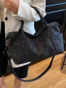 LUYIAIXI Vintage Distressed Tote Bag For Women, 2026 New Simple Fashion Shoulder Bag, Large Capacity Commuter Crossbody Bag