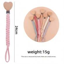 Personalized Beechwood Heart-Shaped Pacifier Clip, DIY Baby Pacifier Chain