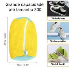 Saco de lavar sapatos para máquina de lavar roupa (cinza, 1 peça)