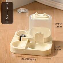 1 Set 2-In-1 Cat Feeding & Drinking Station, Cat Food & Water Bowls - Detachable & Washable Feeding & Drinking Station, Suitable For Kittens, No Electricity Needed, Easy To Clean - Multicolor - View 2