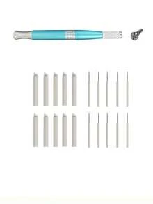 手动纹眉笔套装，含20根或100根混合针头 - 眉毛纹绣工具套装，多种款式可选。手动纹眉笔套装，含20根混合针头，多种设计可选，专业微针纹绣笔 - 三合一多功能眉笔、眼线笔、唇线笔，多种尺寸可选。微针纹绣笔 - 三合一眉笔、眼线笔、唇线笔，多种尺寸可选。