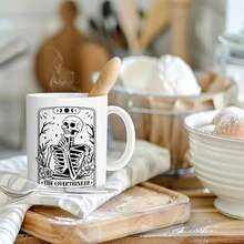 Skull Skeleton Coffee Mug, Goth Decor Mug, Gothic Spooky Gift For Thinkers And Skeleton Goth Lovers, Skull Cup Gothic Gifts For Men Women - 1 - View 3