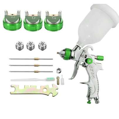 Automotive Paint Spray Gun, Gravity Feed Spray Gun With 1.4mm 1.7mm 2.0mm Nozzles, Air Spray Guns, Air Paint Sprayer...