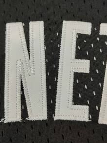 加大码男士21号黑色篮球背心，宽松无袖刺绣图案，适合篮球、运动、跑步、健身，男士礼物 - 黑色 - 查看 4