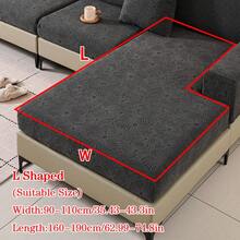 1pc Plush Jacquard Anti-Slip Sofa Seat Cushion Cover, Soft & Skin-Friendly, Pet-Proof, Elastic Sofa Slipcover, Suitable For L-Shaped Combination Sofa And 1/2/3/4 Seater Sofa, Spring/Autumn (Sold Individually)