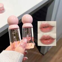 2PCS Peach-Scented Lip Oil And Lip Mask Set, Long-Lasting Moisturizing And Prevents Chapped Lips, Lip Care(Hydrating Crystal Lip Mask + Lip Gloss Set, Plant Extract Day & Night Hydrating Sleeping Lip Mask), Suitable For Autumn And Winter, Lip Oil Cosmetics For Men And Women. Beginner-Friendly, Suitable For Students, Birthdays, Valentine's Day, Halloween, Christmas, And Holiday Gifts.