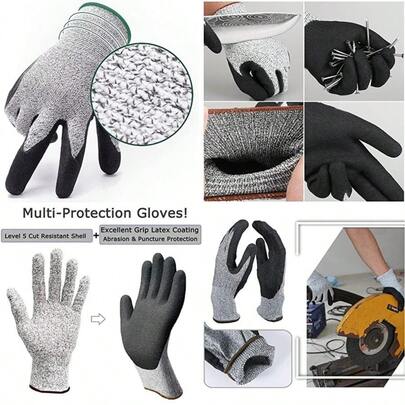 Guantes anticorte Guantes jardineria, Guantes resistentes a cortes Guantes de trabajo transpirables con protección para las manos, Adecuado para jardinería, procesamiento de alimentos, corte de materiales, etc. cómodo y flexible - un par(M verde)