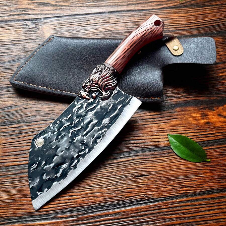 (H)1 Household Bone Chopping Knife, Thickened Household Bone Chopping Knife, Outdoor Wood Chopping Knife, Dragon Slaying Knife, Camping Barbecue Knife, The Best Gift For Father's Day,Kitchen Knife Set,Self Defense,Cuchillos,Kitchen Gadgets - Black and White - View 1
