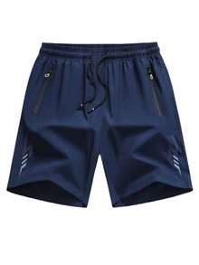 3pcs Boyfriend Style Men's Summer Lightweight Running Shorts, Suitable For Outdoor And Sports, 5-Inch Inseam, Fashionable Design - Multicolor - View 3
