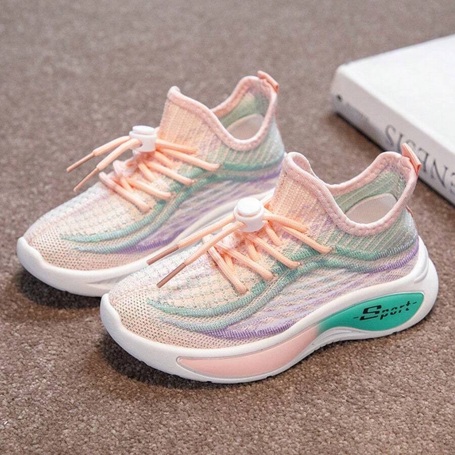 Nuevo estilo de calzado infantil, zapatillas de malla para niño, zapatillas deportivas para niña, zapatillas de running de malla transpirable - Rosa - Ver 1