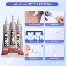 B7000 透明珠宝胶水，防水柔性粘合剂，细尖，适用于金属、玻璃、织物、水钻、手机和鞋子维修、DIY工艺品和珠宝制作。 - 透明 - 查看 6