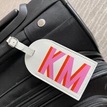 个性化阴影字母行李牌，PU旅行包标签，行李牌，送给她/他的最佳礼物。