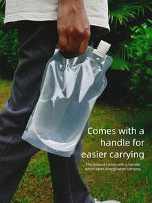 2pcs 2L Outdoor Camping Foldable Water Bags, Cycling Hiking Transparent Water Pouches, Collapsible Water Bottles - Multicolor - View 2