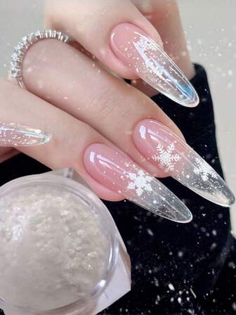 1pc Winter New Snowflake Resin Nail Art Decoration, Popular Versatile Christmas Snowflake Slice Nail Salon Supplies, Nail Art Accessories, Y2K, DIY Nail Decoration Material