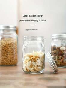 Glass Mason Jars, Glass Storage Jars, Sauce Jars With Regular Sealed Lids, Suitable For Jam, Salad Jam, Honey, Shower/Wedding Gifts, Kitchen Gadgets, Cheap Items Kitchen Accessories - 彩色 - 查看 2
