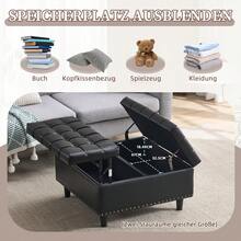 Square Storage Chair, Lift-Top Bench With Storage Space, Suitable For Living Room, Bedroom, Study, Upholstered Storage Box (Beige)