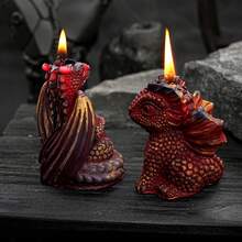 Moldes de silicona para velas con diseños de dragones fantásticos surtidos - Abrazando, meditando, eclosionando huevos y talla grande estilos, duraderos para velas, resina, arte de arcilla, manualidades de decoración del hogar DIY - Blanco - Ver 11