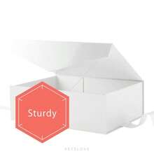 PETSLOVE 6 Count Large Gift Boxes With Ribbon 30.48x21.59x10.16 CM White Magnetic Gift Boxes With Lid For Presents Bridesmaid Proposal Boxes Glossy - White6count - View 3