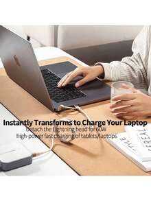 Cablu de încărcare rapidă magnetică DL58 certificat MFi. Corpul cablului împletit de înaltă rezistență rezistă la îndoire. Acceptă încărcare rapidă PD stabilă și transmitere de date. Compatibil pe scară largă cu dispozitivele Apple și Huawei. Negru.