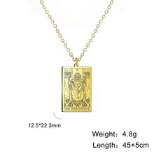 TEAMER Stainless Steel Tarot Cards Necklace Vintage Tarot Jewelry Good Luck Amulet Pendants For Women{Inchcolor_nameinch:InchGold-THEHIEROPHANTinch} - 黃金-THEHIEROPHANT - 查看 8