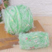 1 件羊毛、羊毛纱、钩针编织、纱线、手工染色羊毛马海毛纱，配有可爱的波尔卡圆点编织针，貂皮纱带有白色斑点针织围巾和外套。 - 彩色 - 查看 42