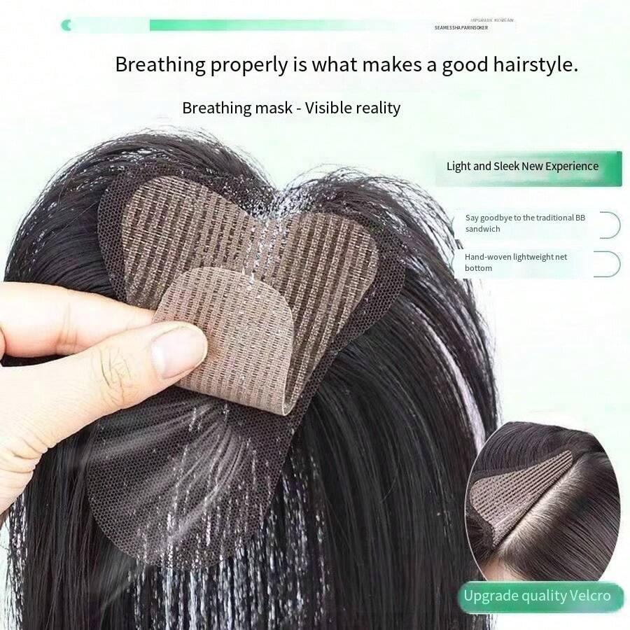 [No Clip Needed] Bangs Hair Topper, Volumizing, Invisible & Seamless, High Crown, Hook And Loop Hair Piece - Multicolor - View 1