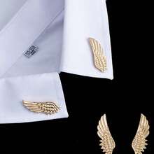 2Pcs Vintage Angel Wings Brooch Pin Set, Gold Silver Wings Lapel Pin Suit Pin Wedding Party Jewelry For Women Men Birthday Gifts{Inchcolor_nameinch:InchGold2Pcsinch} - 黃金2件 - 查看 6