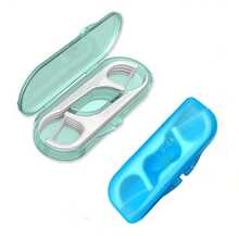 1个便携式牙线盒 - 一次性牙线棒旅行收纳盒，内含10根塑料牙线棒 - 彩色 - 查看 3